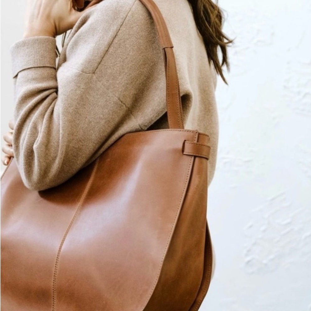 Able Brown Leather Shoulder Bag